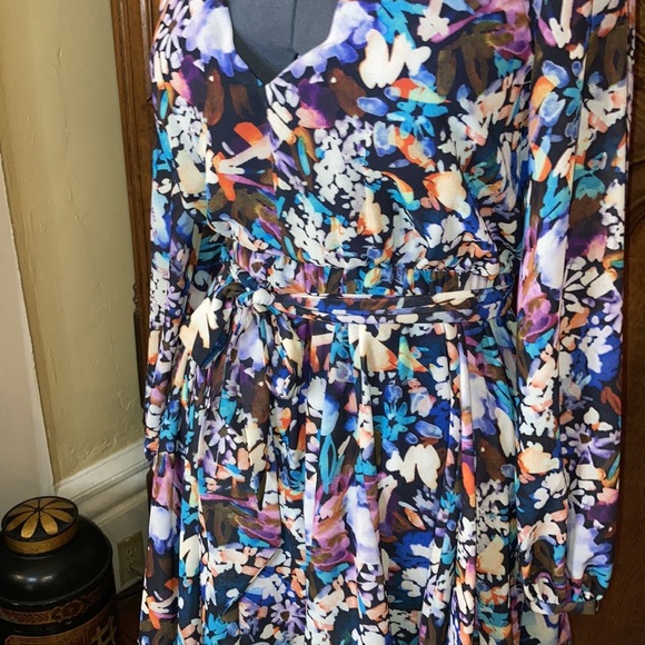 BELLE BADGLEY MISCHKA Alison V-Neck Printed Garden Floral Dress - Picture 10 of 14